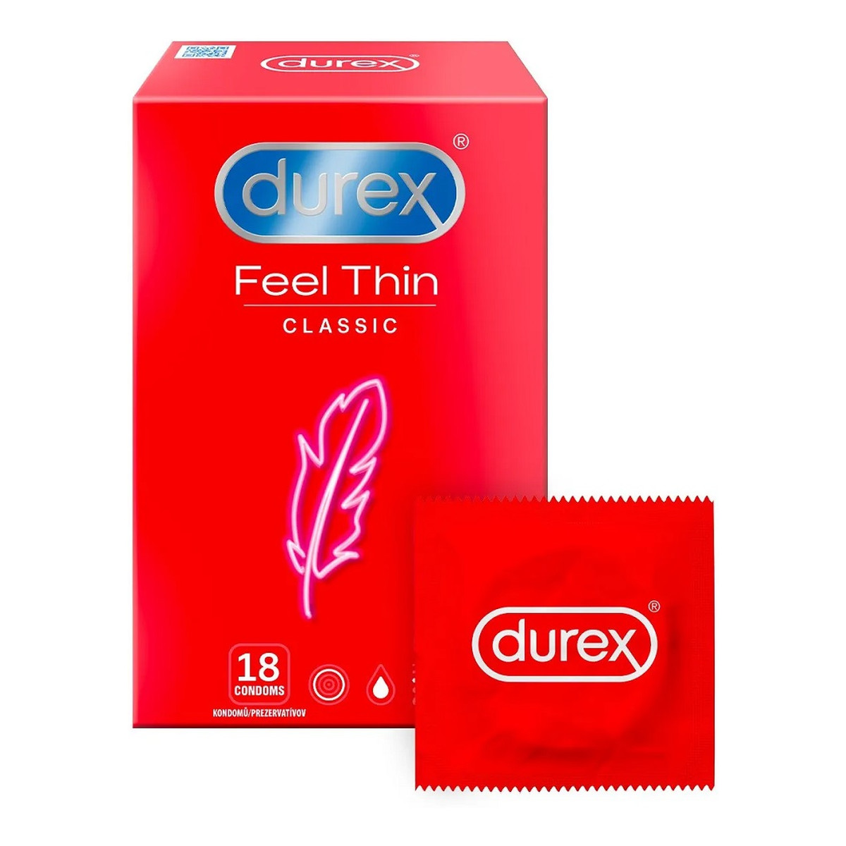 Durex Feel thin classic cienkie prezerwatywy lateksowe 18szt