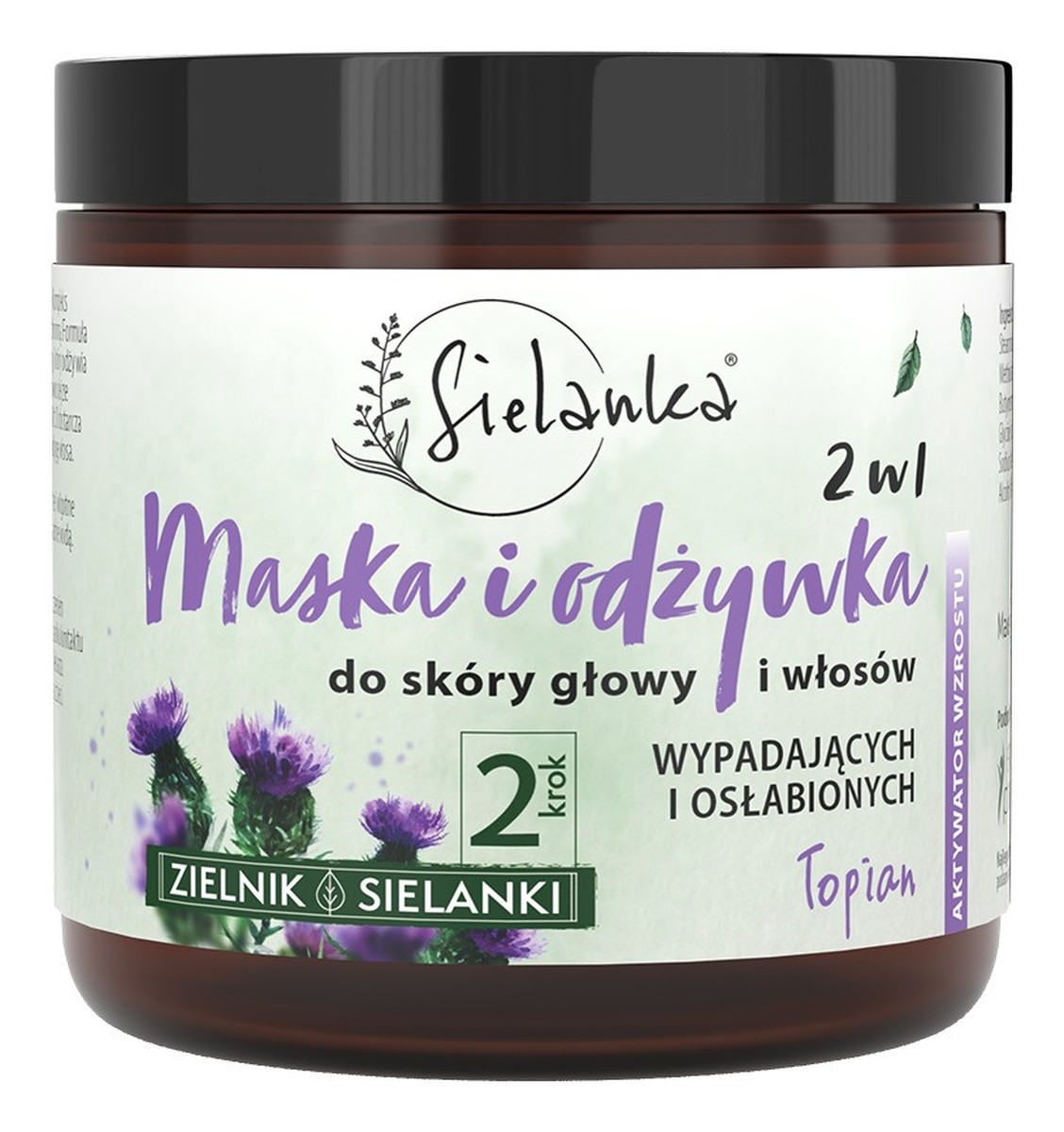 Maska i odżywka 2w1 do skóry głowy i włosów wypadających i osłabionych Łopian