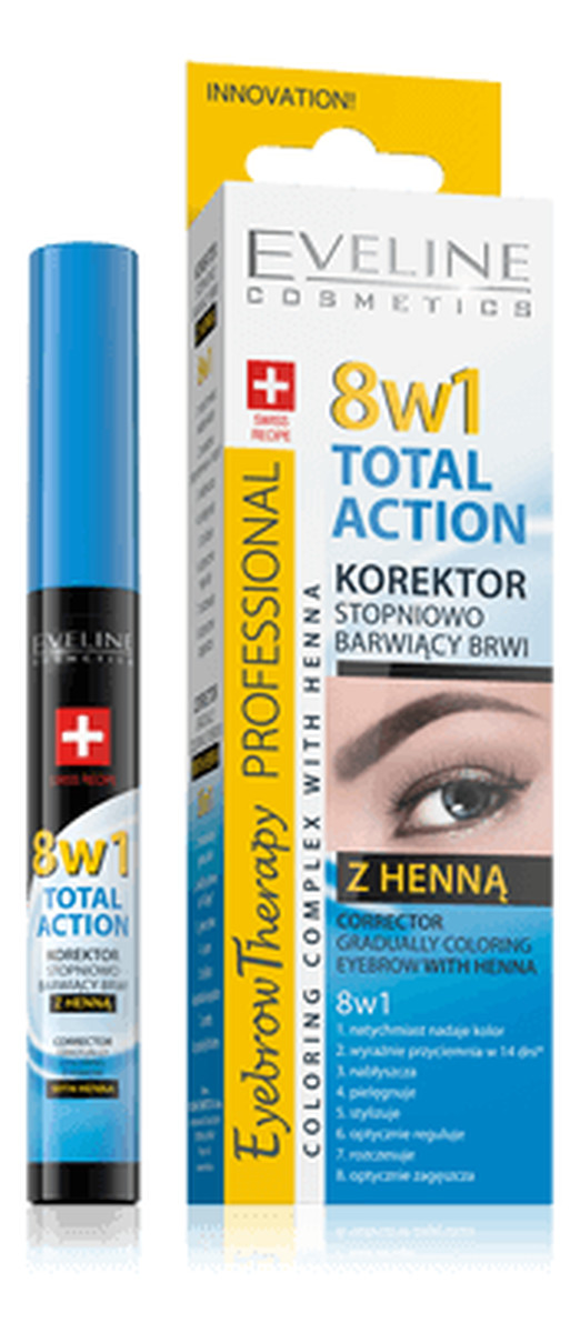 Korektor do brwi z henną 8w1