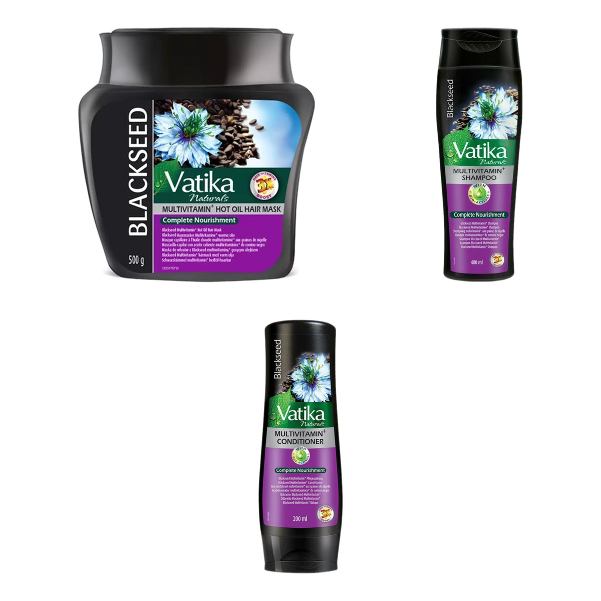 Dabur Vatika Black Seed Maska z Czarnuszką + Szampon + Odżywka