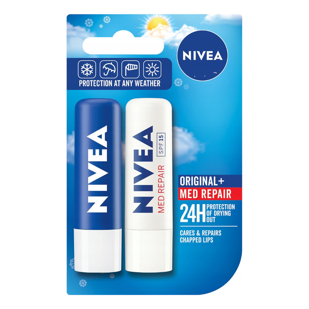 Nivea Lip Care DUO Pomadka ochronna Original Care + Med Repair