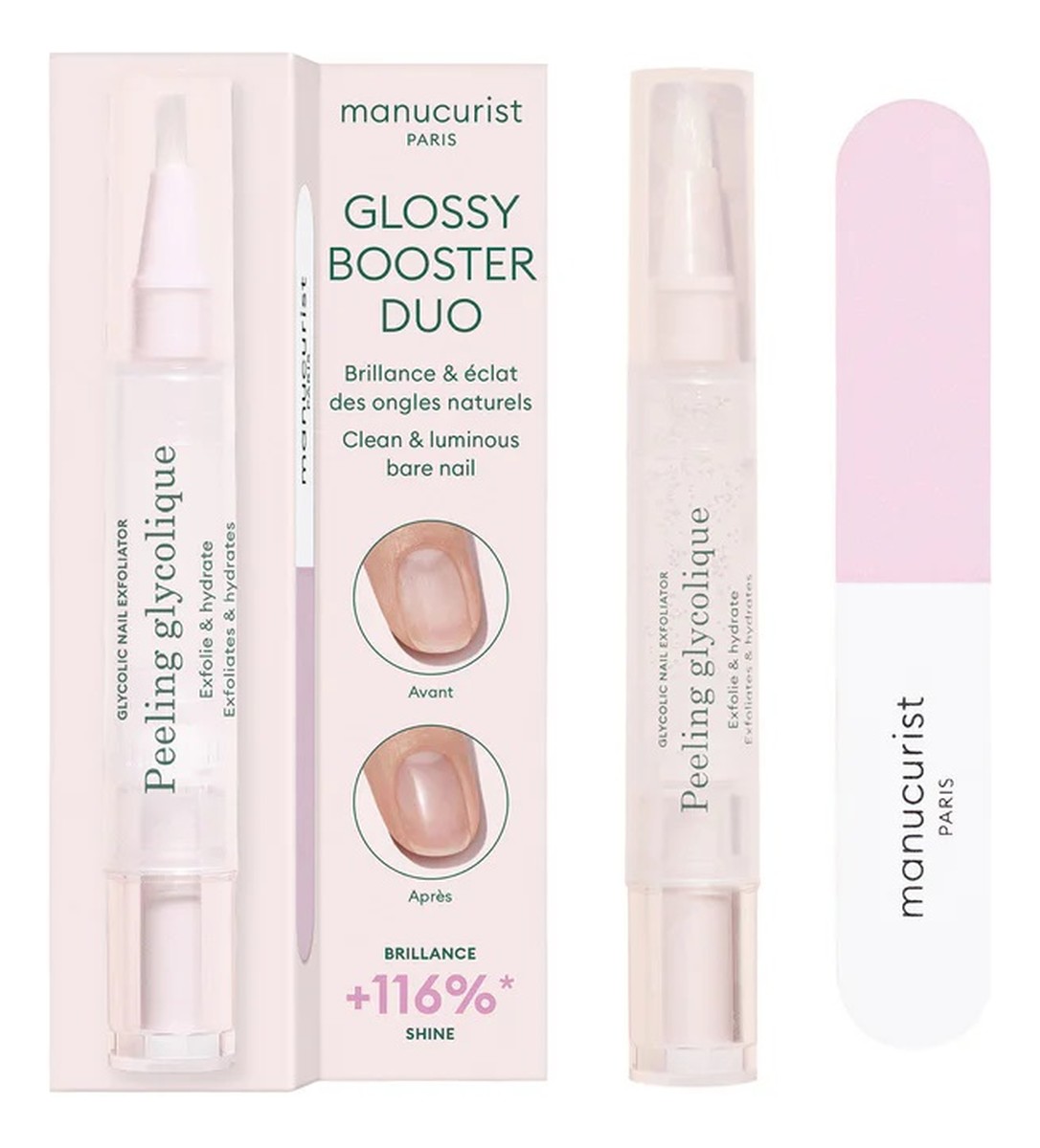 Zestaw peeling z kwasem glikolowym + dwufazowa polerka