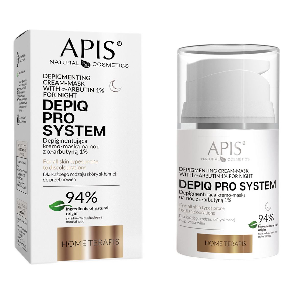 Apis Depiq pro system depigmentująca Kremo-maska na noc z α-arbutyną 1% 50ml