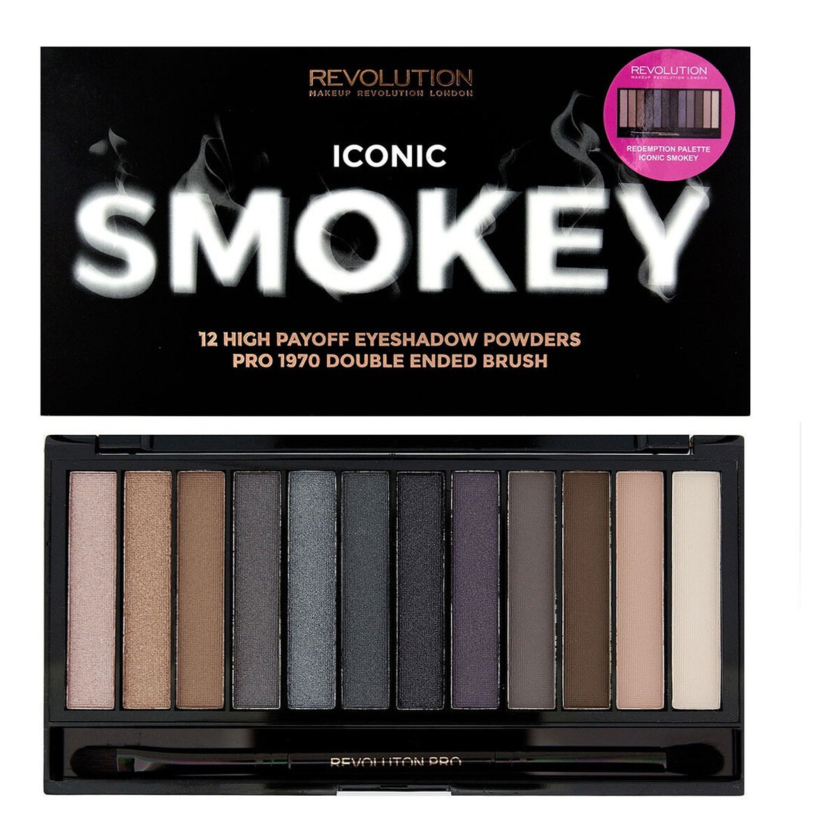 Makeup Revolution Redemption Palette Iconic Smokey Paleta 12 cieni do powiek 13g
