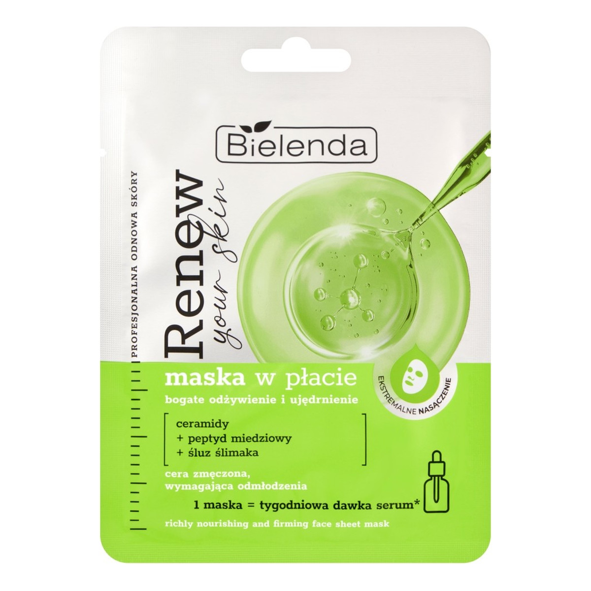 Bielenda Renew your skin maska w płacie-bogate odżywienie i ujędrnienie 17g