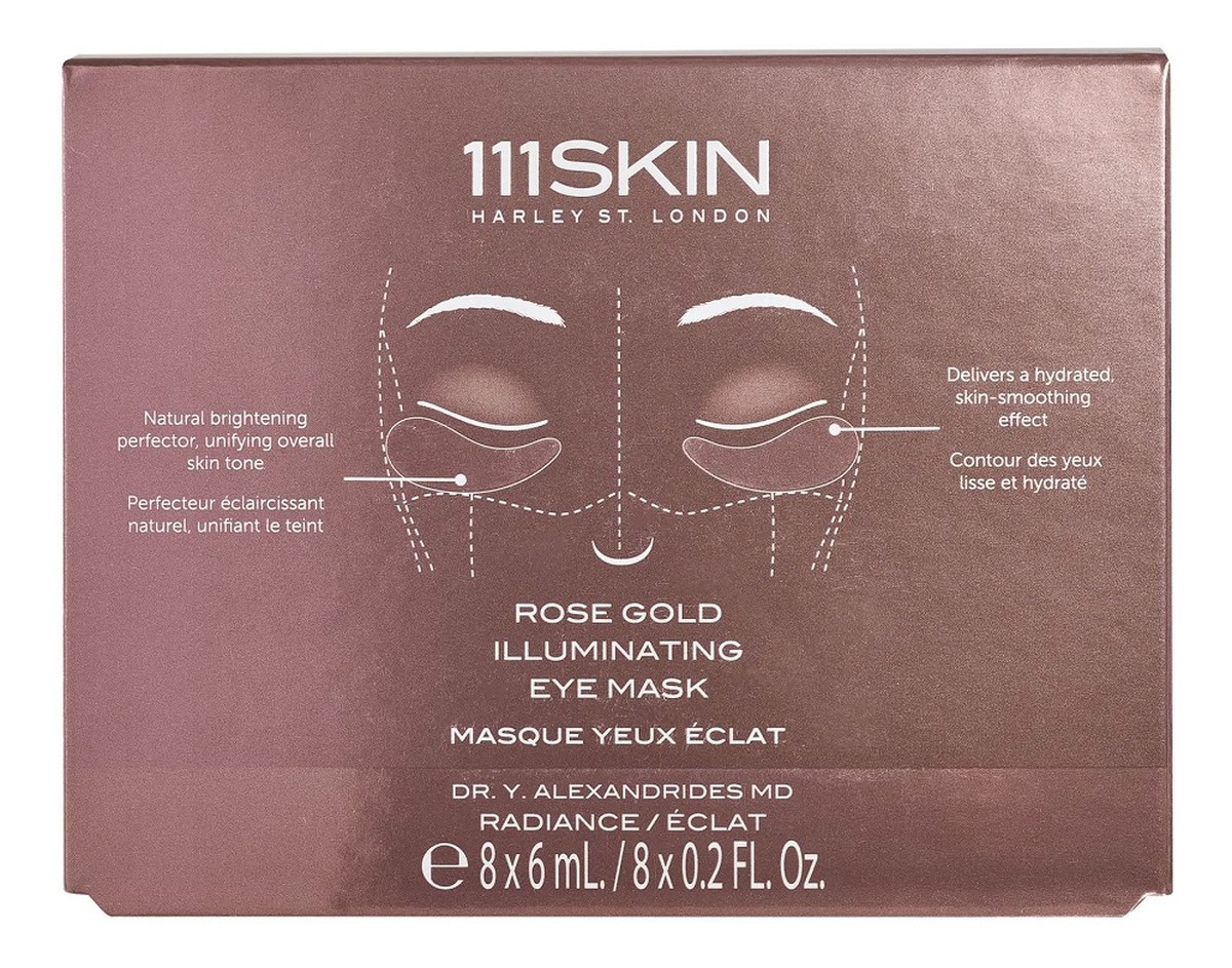 Rose gold rozświetlająca maska pod oczy 8x6ml