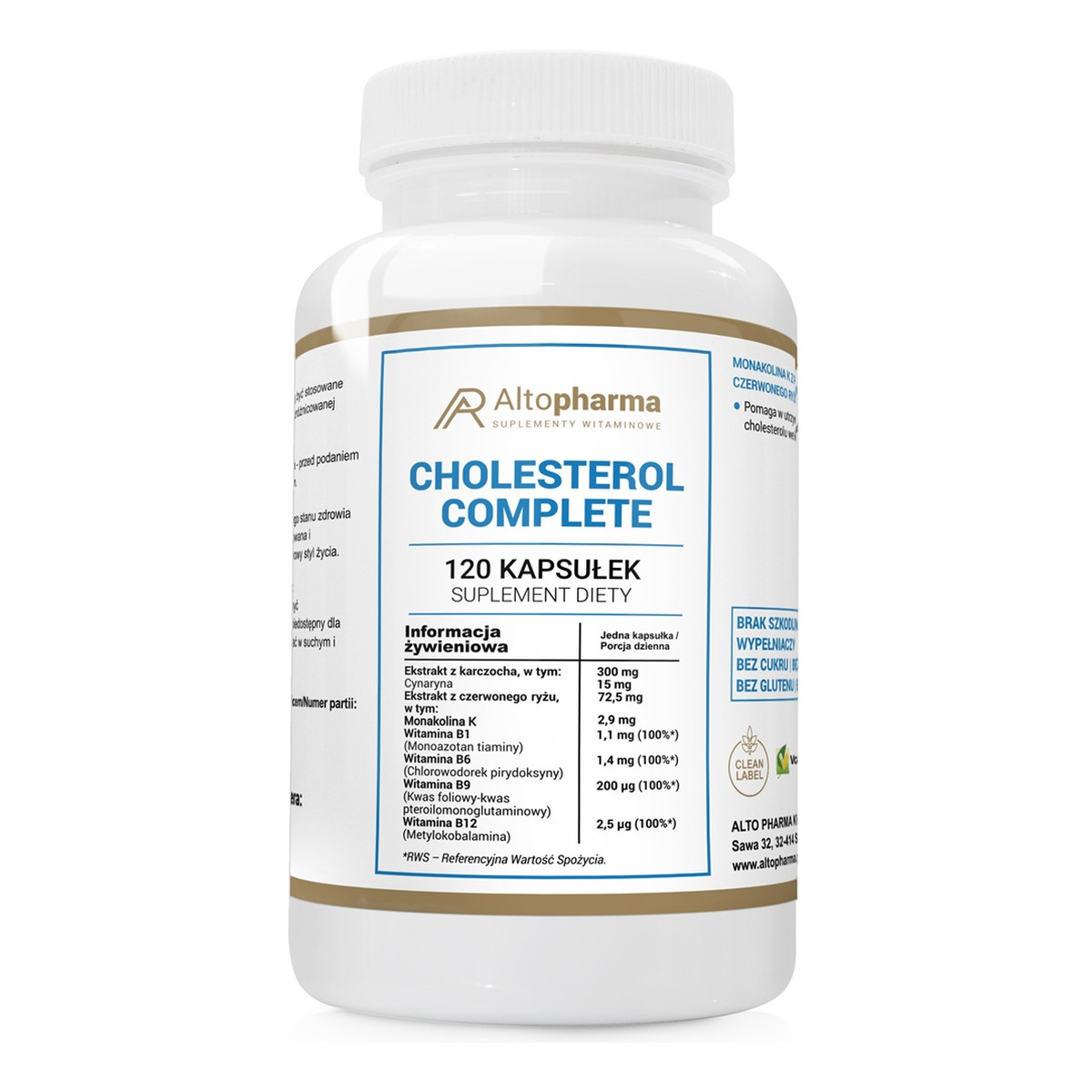 Altopharma Cholesterol complete suplement diety 120 kapsułek