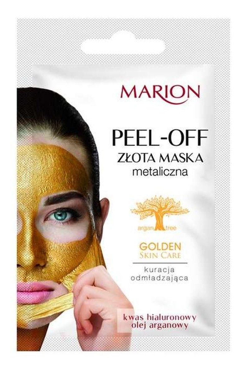 Złota maska metaliczna na twarz peel-off