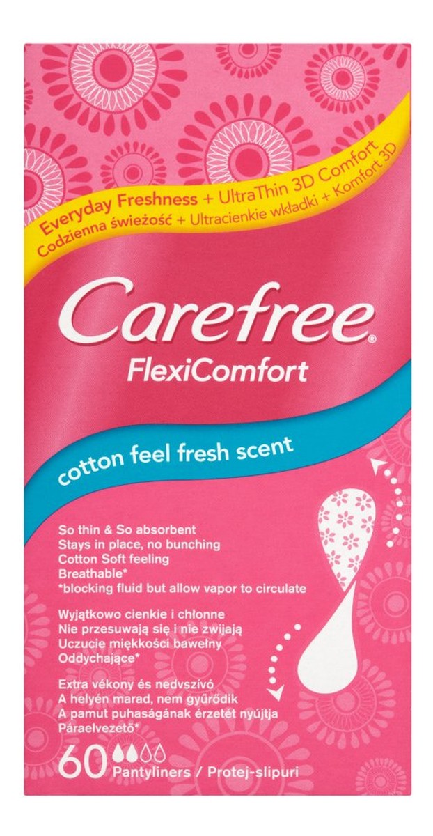 Cotton Feel Fresh Scent Wkładki higieniczne 60szt.