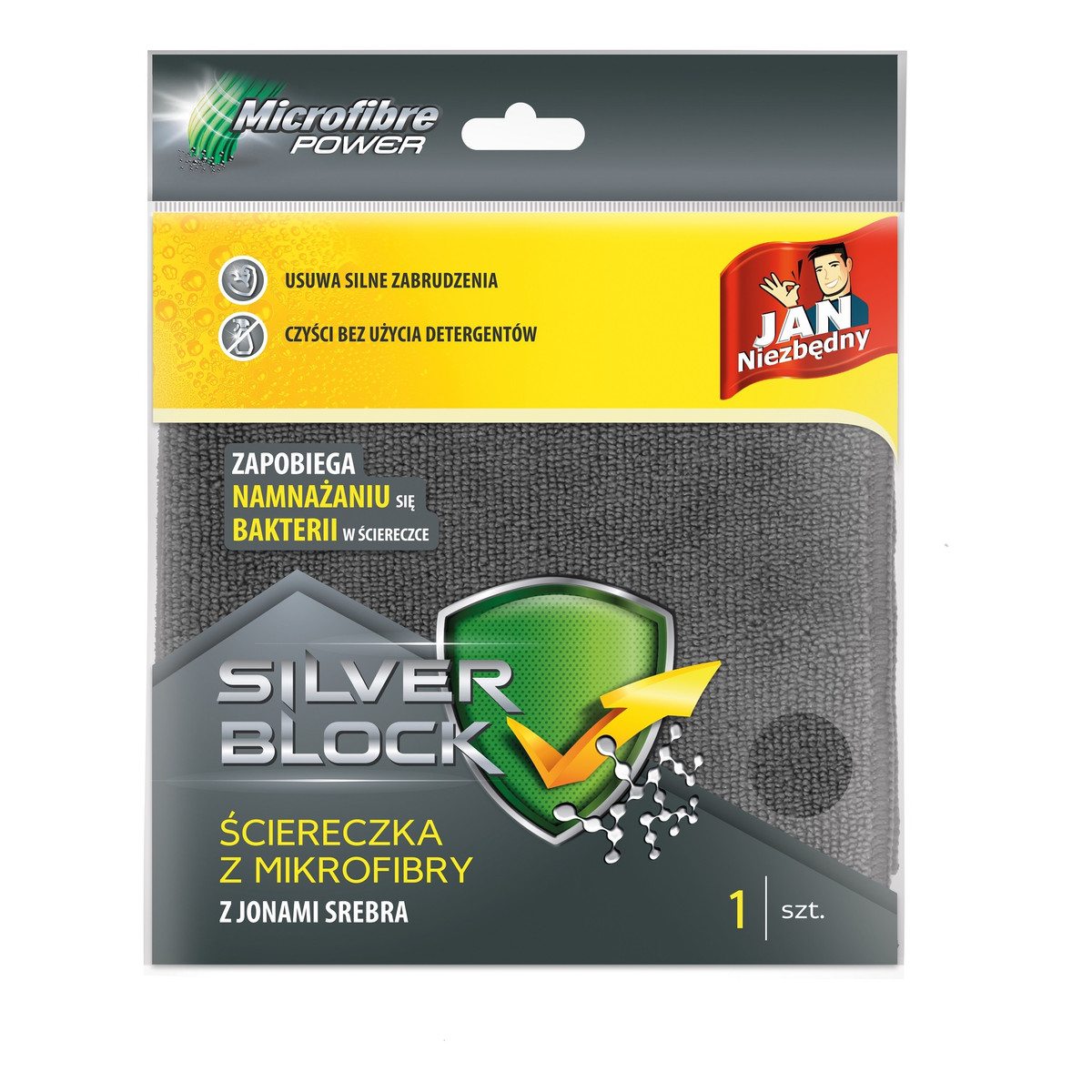 Jan Niezbędny Silver Block Ściereczka z mikrofibry z jonami srebra 1 szt.