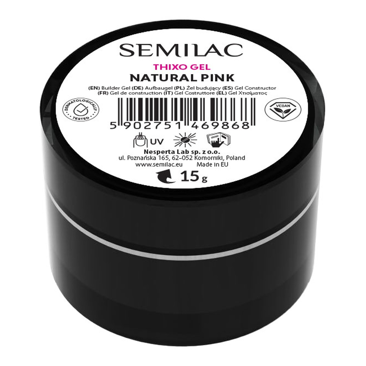 Semilac Żel Budujący Thixo Gel Natural Pink 15g