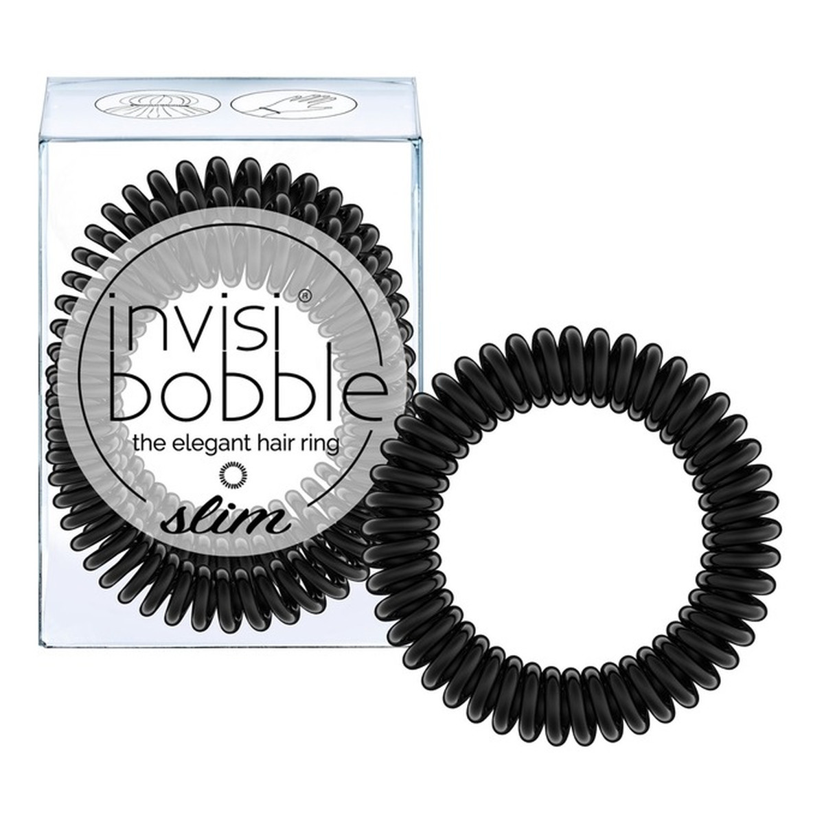 Invisibobble Slim gumki do włosów true black 3szt