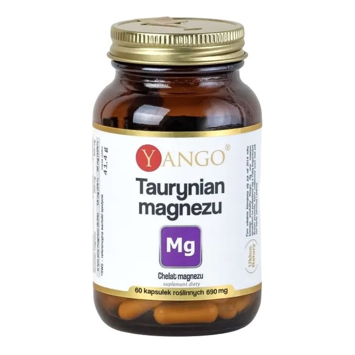 Yango Taurynian magnezu suplement diety roślinnych 60 Kapsułek