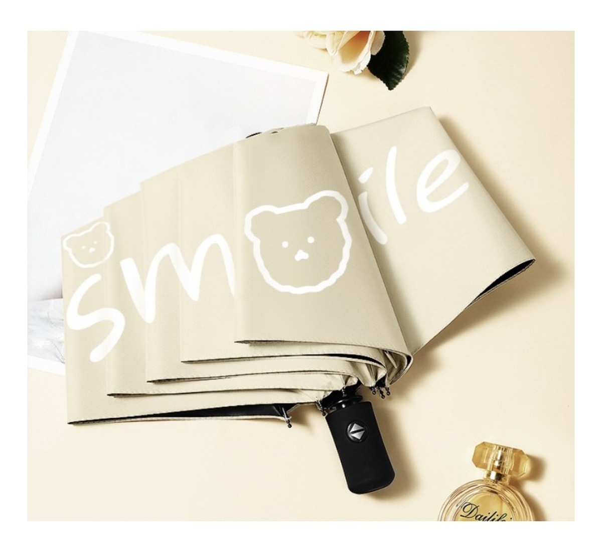 Parasolka automatyczna kremowa Smile PAR10K