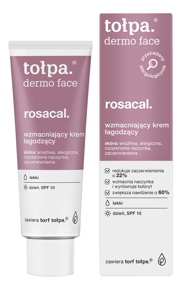 Rosacal Łagodzący Krem Wzmacniający Do Twarzy lekki na dzień SPF10