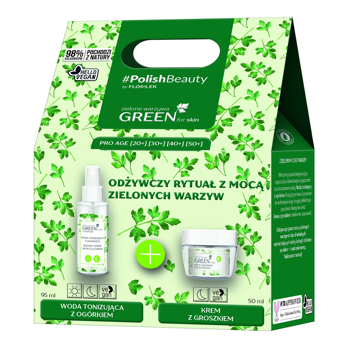 FlosLek Green for Skin Zestaw prezentowy (woda tonizująca +krem na noc )