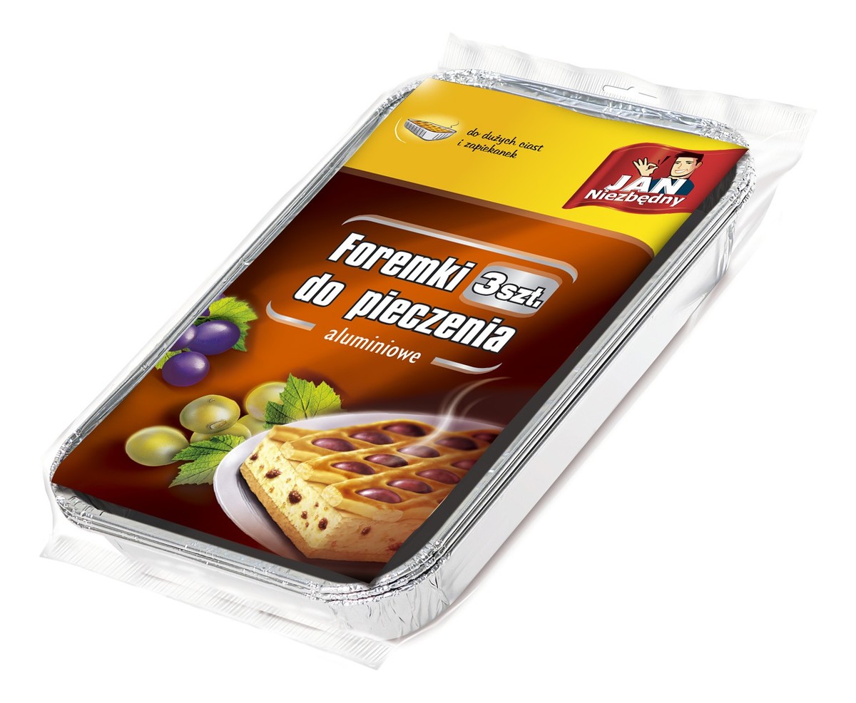 Foremki aluminiowe do pieczenia zapiekanek i dużych ciast 3 sztuki