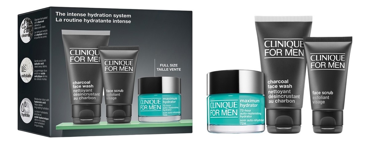 krem do twarzy 50ml + Face Scrub peeling do twarzy 30ml + Charcoal Face Wash żel do mycia twarzy 50ml