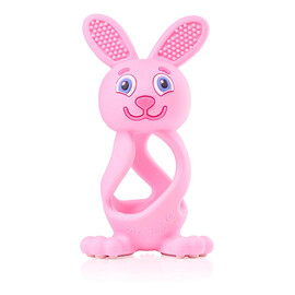 Bobbie bunny teether zabawka-gryzak dla niemowląt rose pink