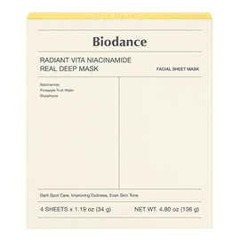 Radiant vita niacinamide real deep mask rozświetlająca maska w płachcie 4x34g