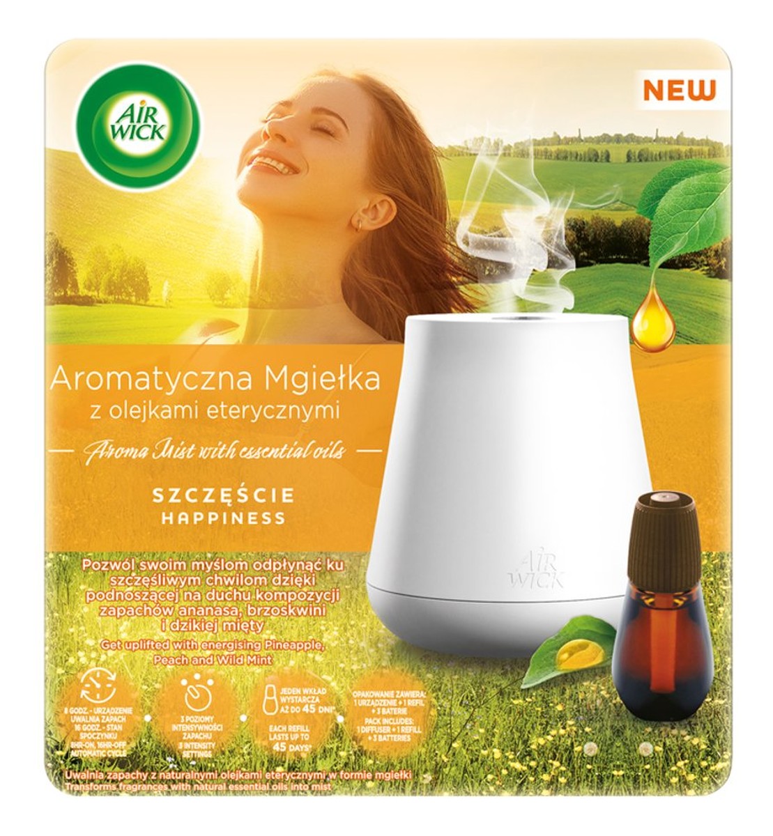 automatyczny odświeżacz powietrza + wkład o zapachu ogórka i melona