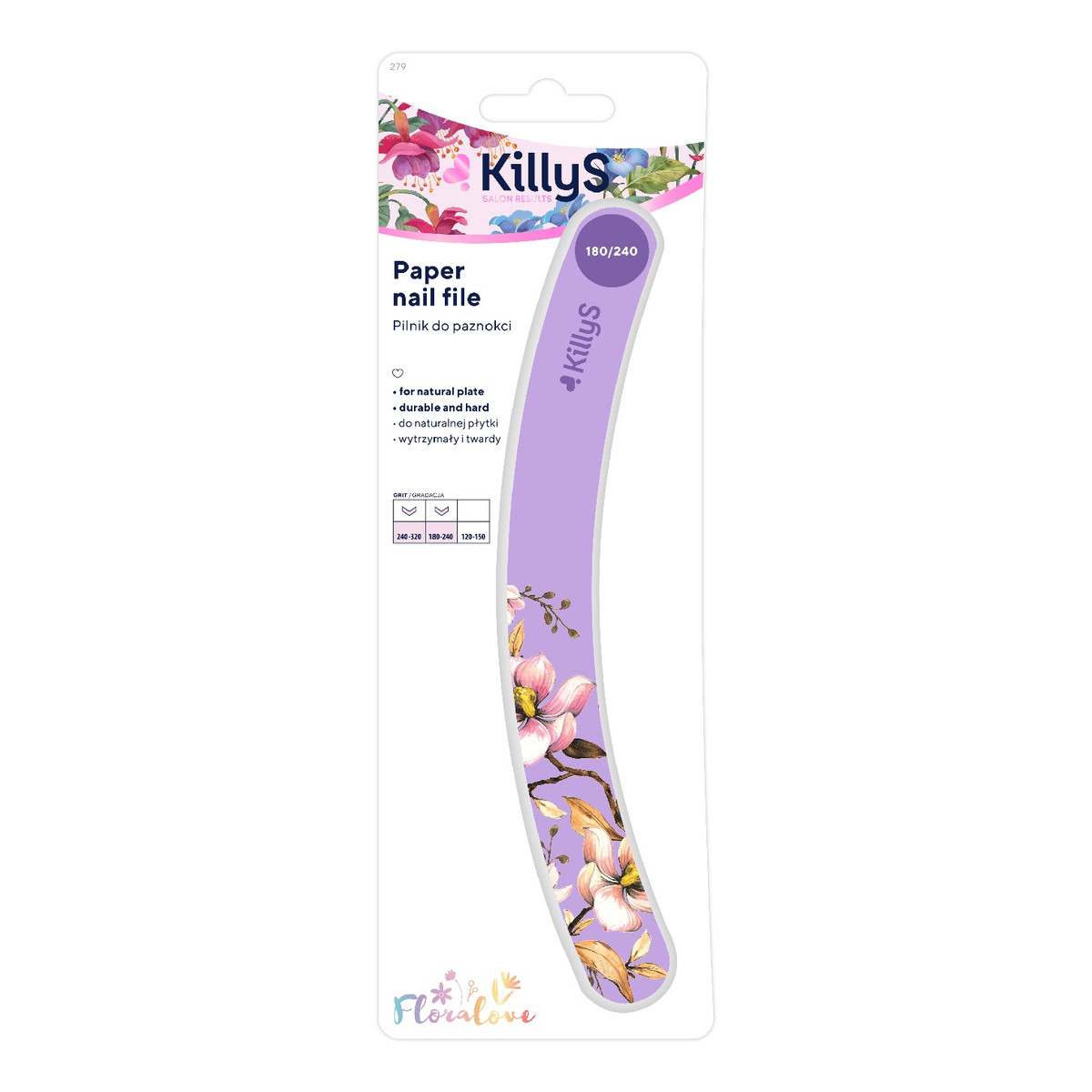 KillyS Floralove Pilnik do paznokci fioletowy banan 180/240