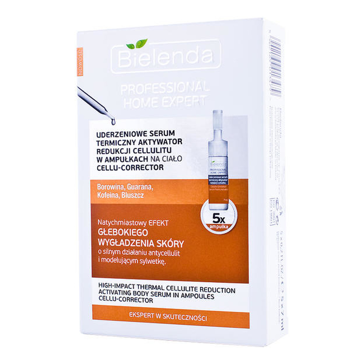 Bielenda Professional Home Expert Cellu-Corrector Uderzeniowe Serum -Termiczny Aktywator Redukcji Cellulitu w Ampułkach Do Ciała 5x7ml 35ml