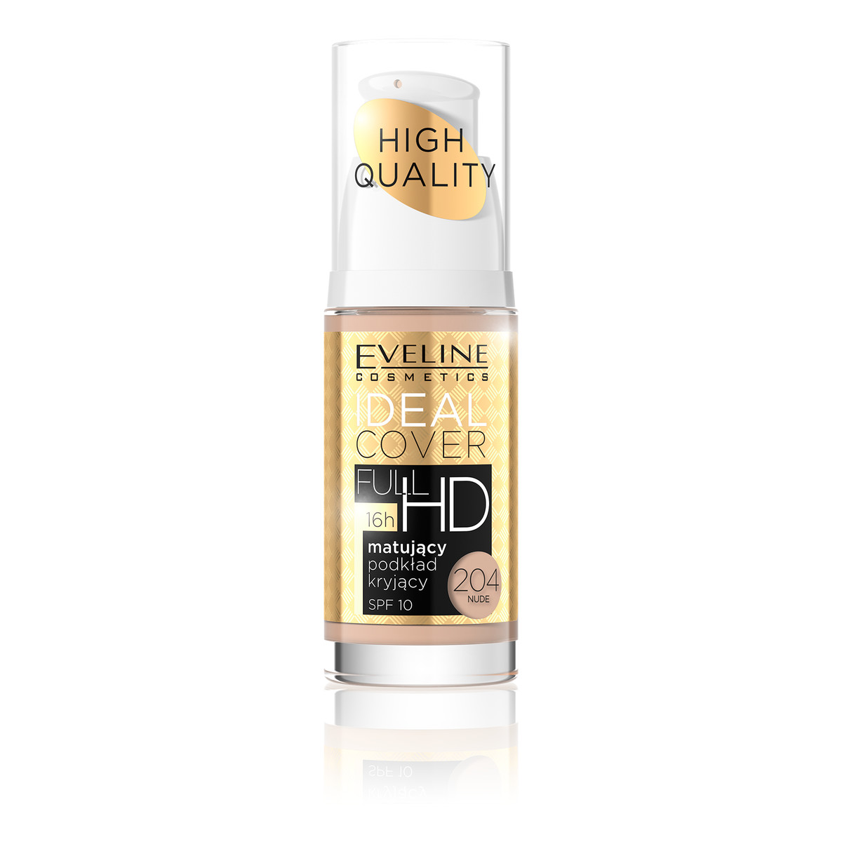 Eveline Ideal Cover Full HD Matujący Podkład Kryjący SPF 10 Nude (204) 30ml