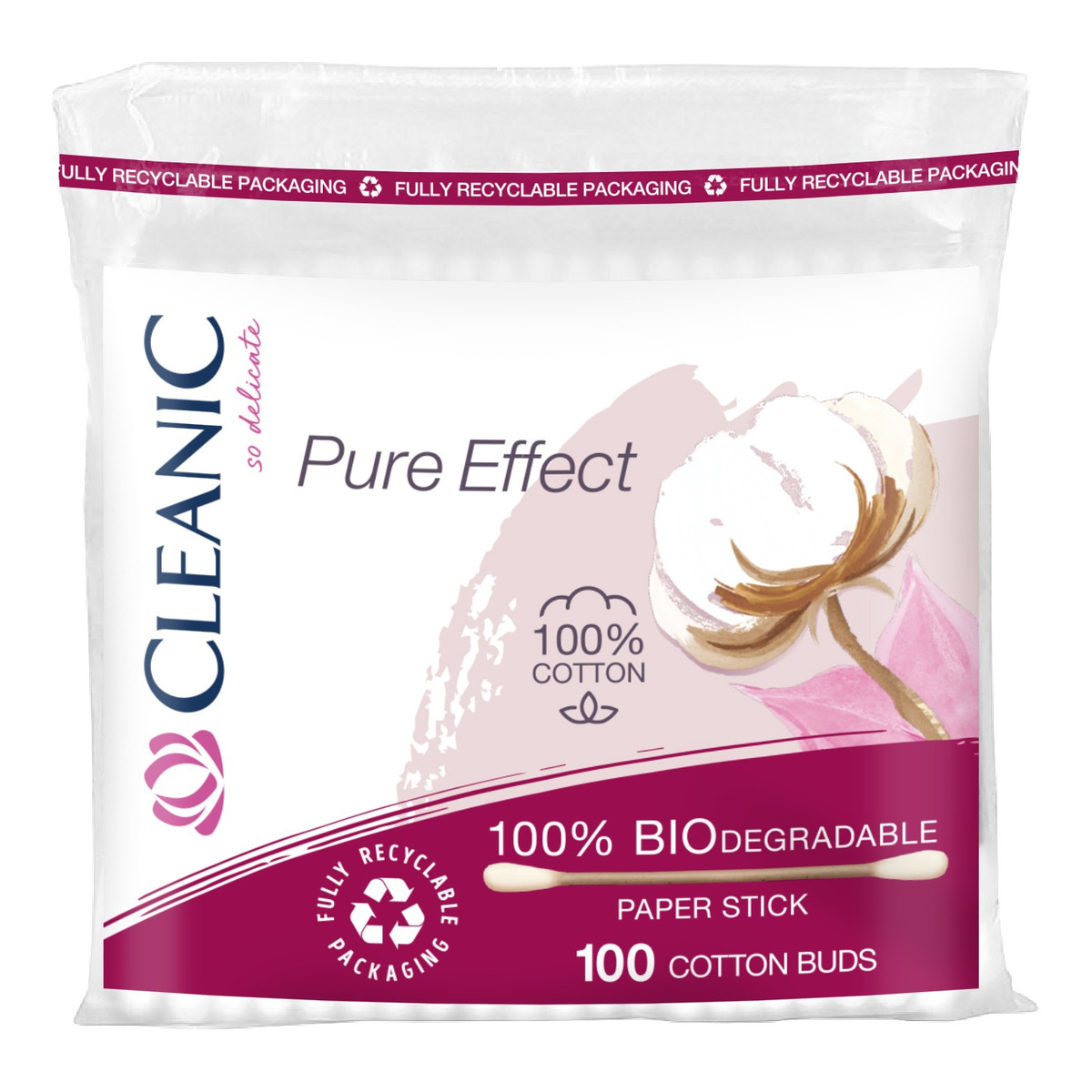 Cleanic Patyczki higieniczne Pure Effect -100% biodegradowalne 100szt