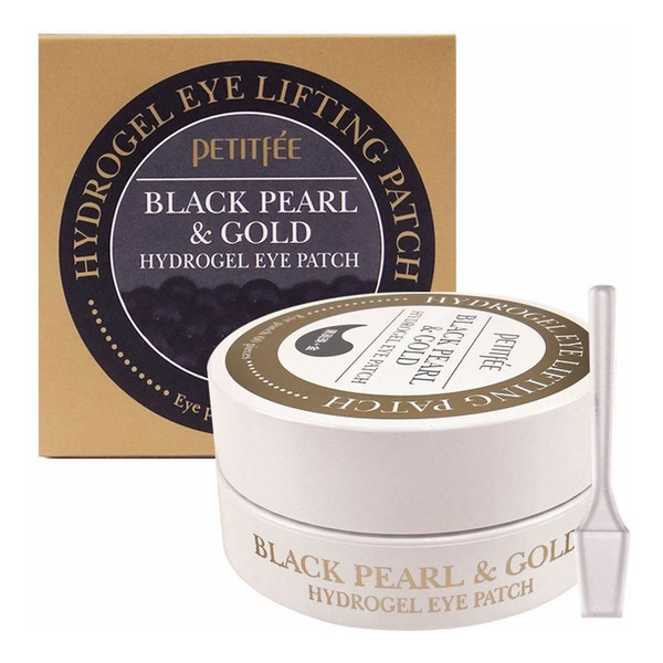 Petitfee Balck Pearl & Gold Hydrożelowe nawilżająco-relaksujące płatki pod oczy z czarną perłą i złotem 84g