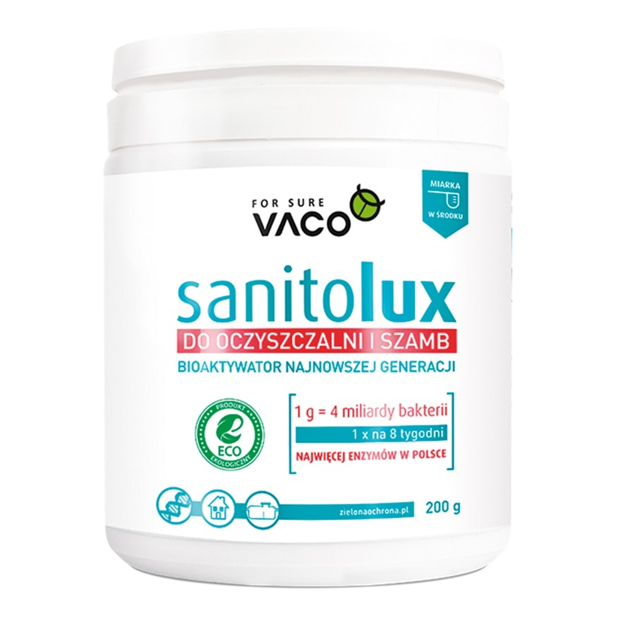 Vaco Sanitolux bioaktywator do oczyszczalni i szamb 200g
