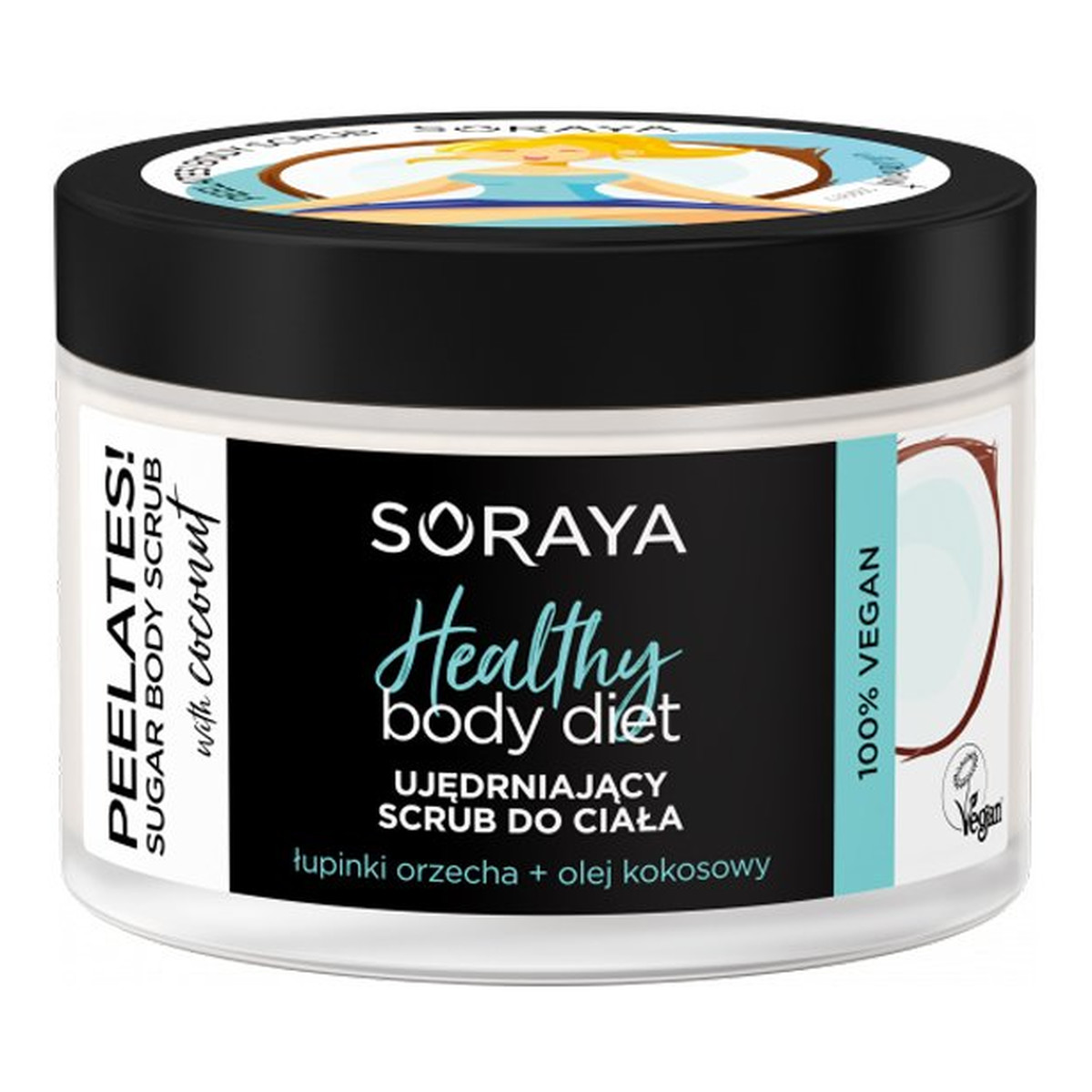 Soraya Body Diet Ujędrniający Scrub do ciała z łupinkami orzech i olejem Kokosowym 200g