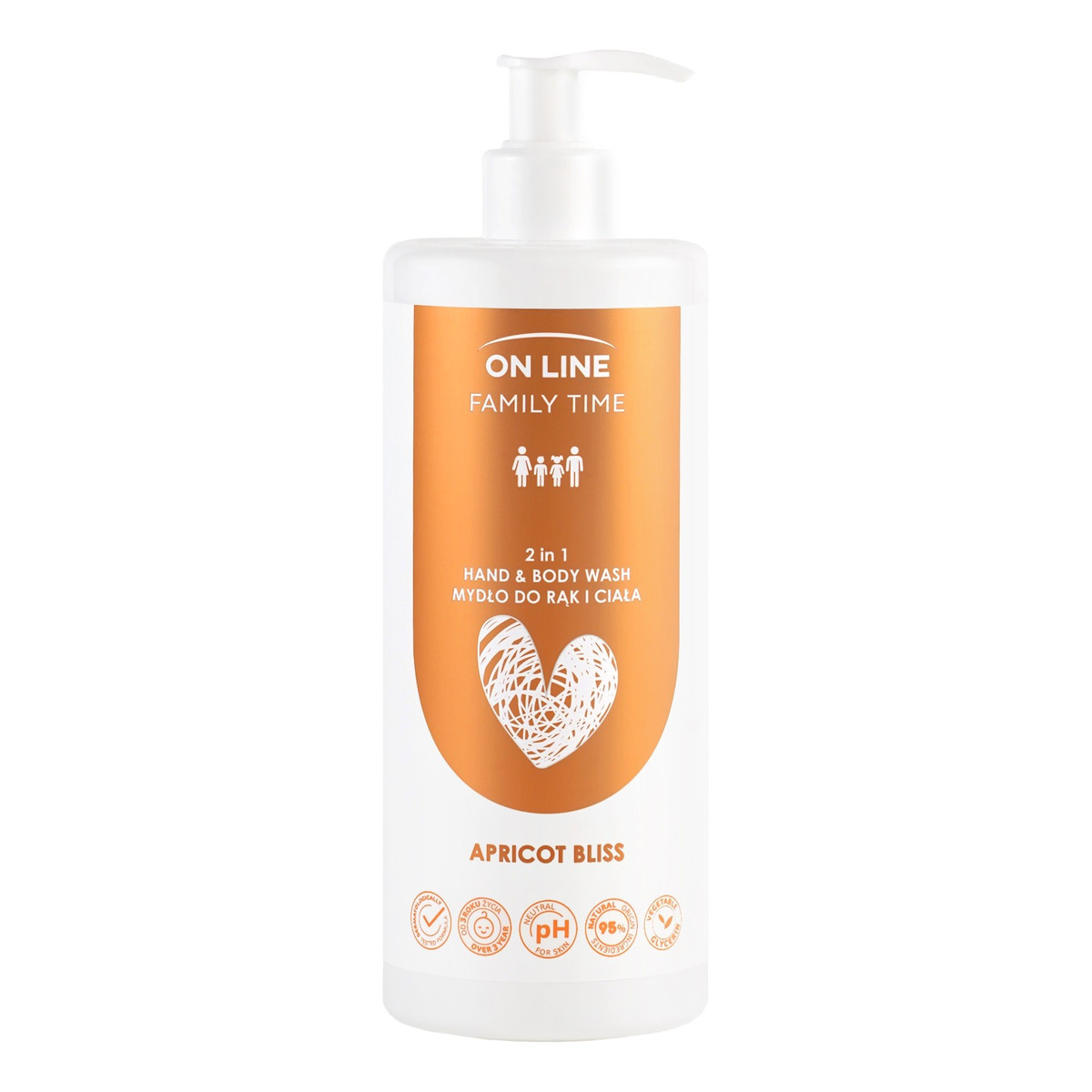 On Line Family Time Mydło do rąk i ciała 2w1 Apricot Bliss 500ml