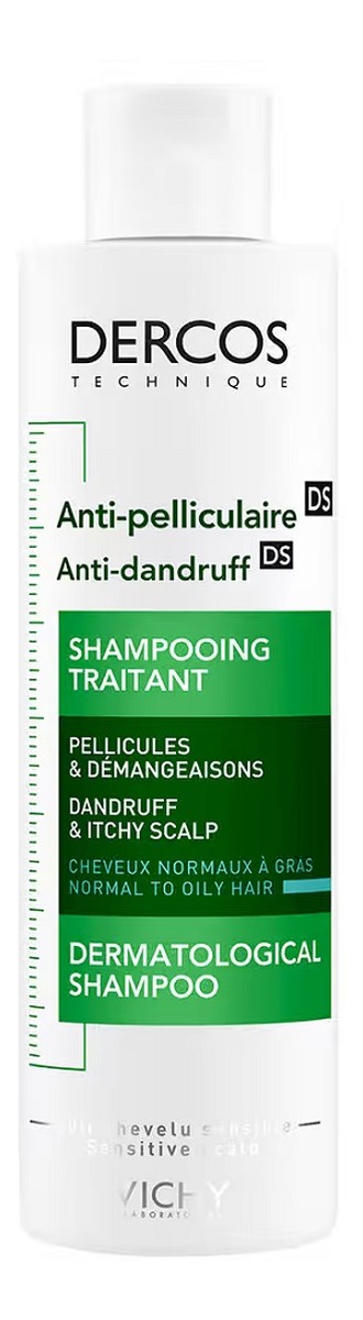 Dercos anti-dandruff shampoo szampon przeciwłupieżowy do włosów normalnych i przetłuszczających się