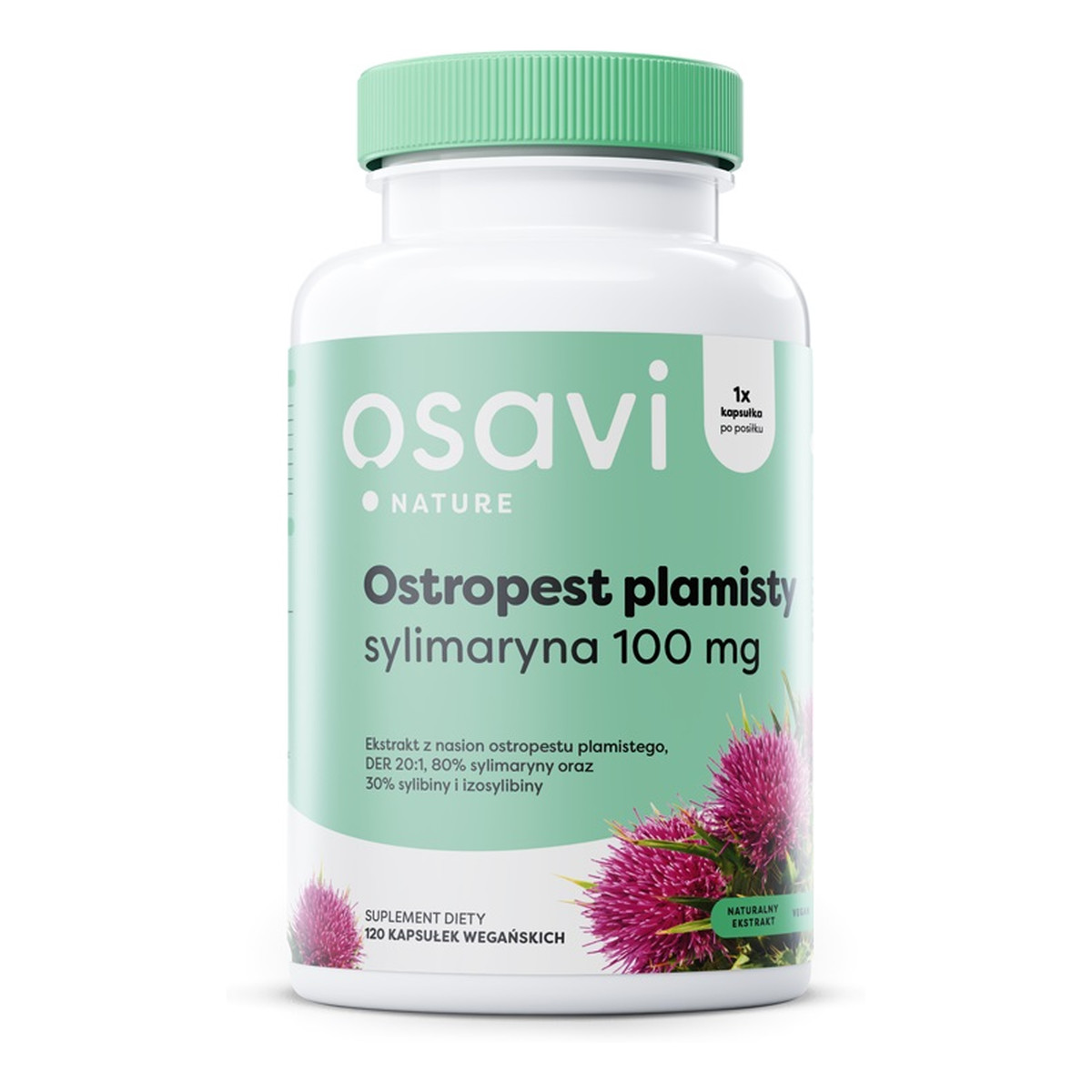 Osavi Ostropest plamisty + sylimaryna 100mg suplement diety 120 kapsułek