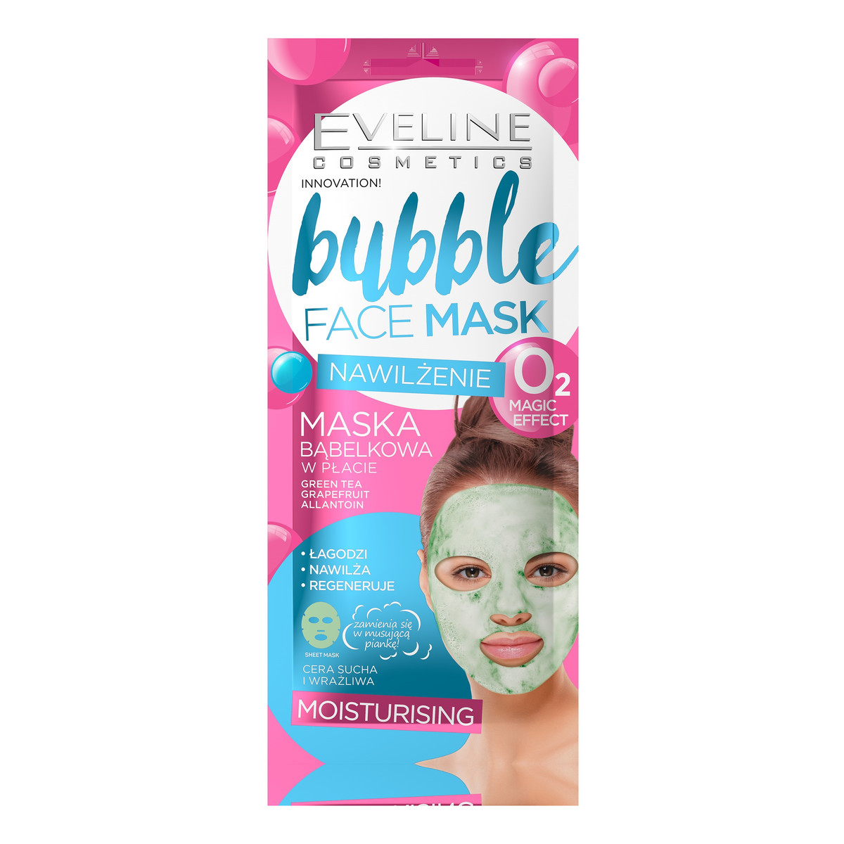 Eveline Bubble Face Maska bąbelkowa w płacie Nawilżenie