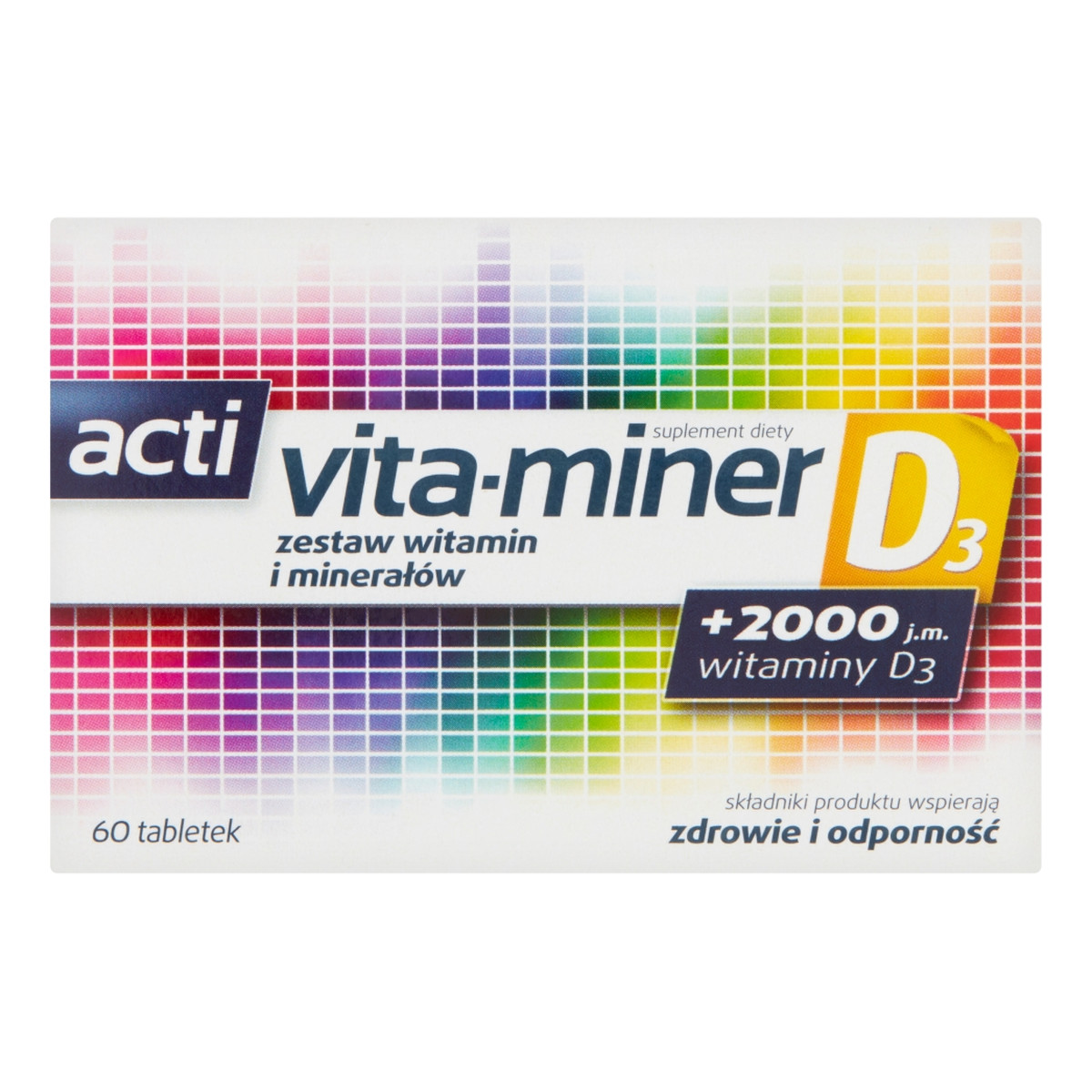 Acti vita-miner D3 Zestaw witamin i minerałów suplement diety 60 tabletek