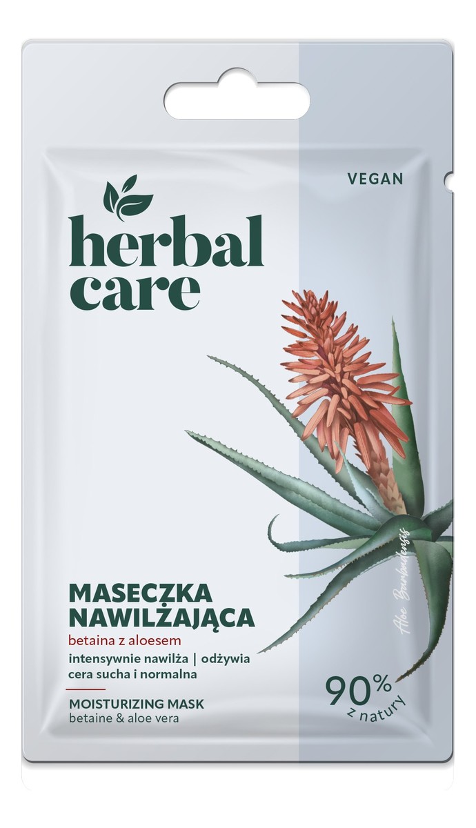 Vegan Nawilżająca maseczka na twarz betaina z aloesem
