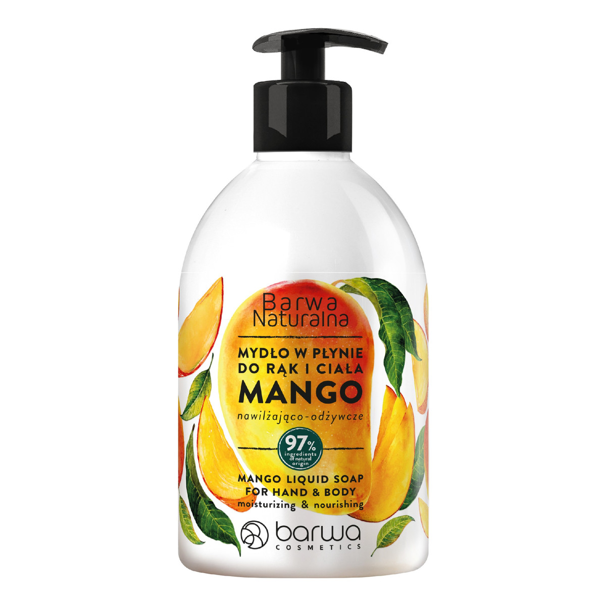 Barwa Naturalna Mydło w płynie do rąk i ciała nawilżająco-odżywcze mango 500ml