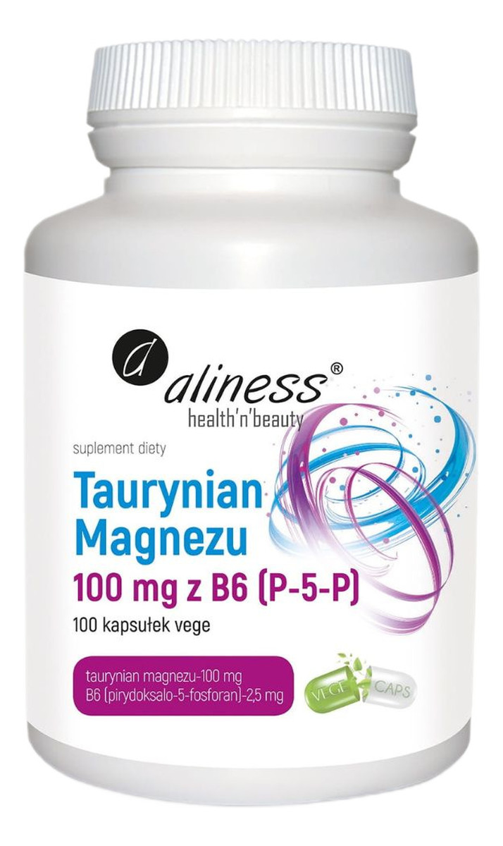 Taurynian magnezu 100mg z b6 suplement diety 100 kapsułek
