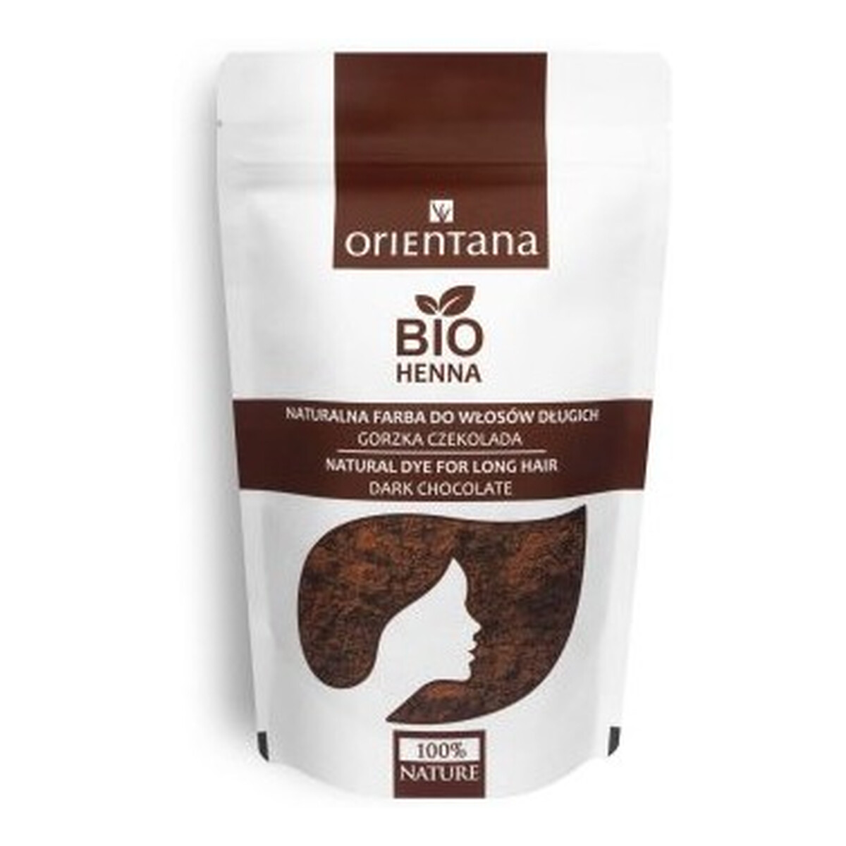 Orientana BIO Henna Do Włosów Długich Gorzka Czekolada 100g