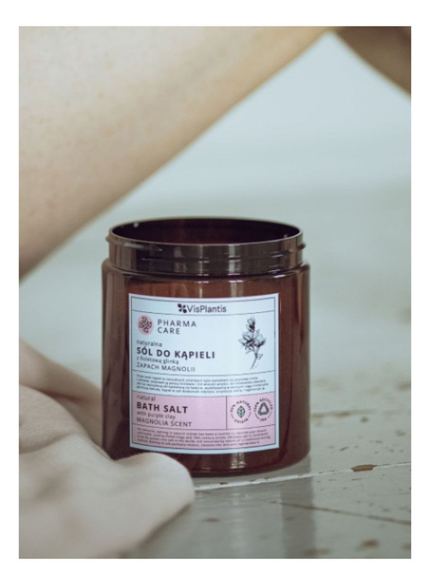 Naturalna sól do kąpieli z fioletową glinką zapach Magnolii