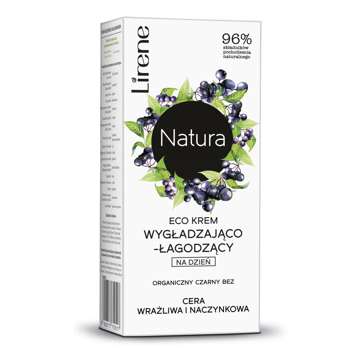 Lirene NATURA ECO KREM WYGŁADZAJĄCO-ŁAGODZĄCY NA DZIEŃ ORGANICZNY CZARNY BEZ 50ml