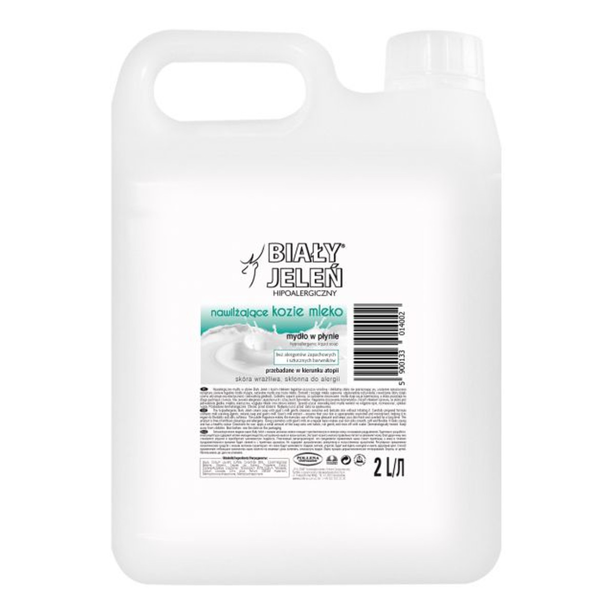 Biały Jeleń Nawilżające Kozie Mleko Hipoalergiczne Mydło w Płynie Zapas 2000ml