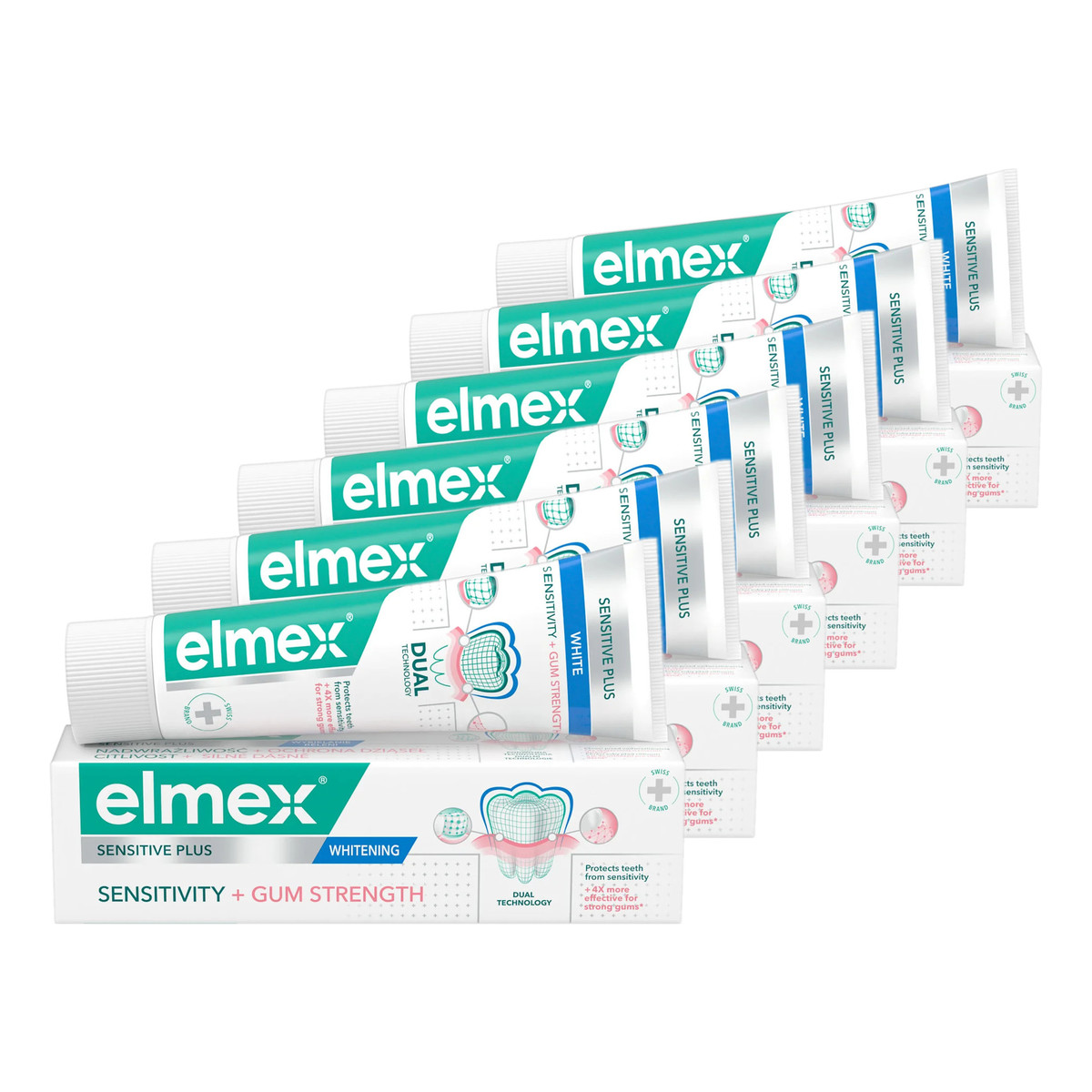 elmex Repair & Prevent Whitening pasta do zębów wybielająca 6x75ml