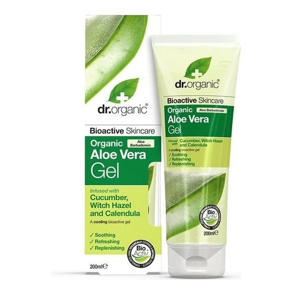 Dr.Organic Aloe Vera Gel With Cucumber nawilżający Żel do ciała z aloesem 200ml