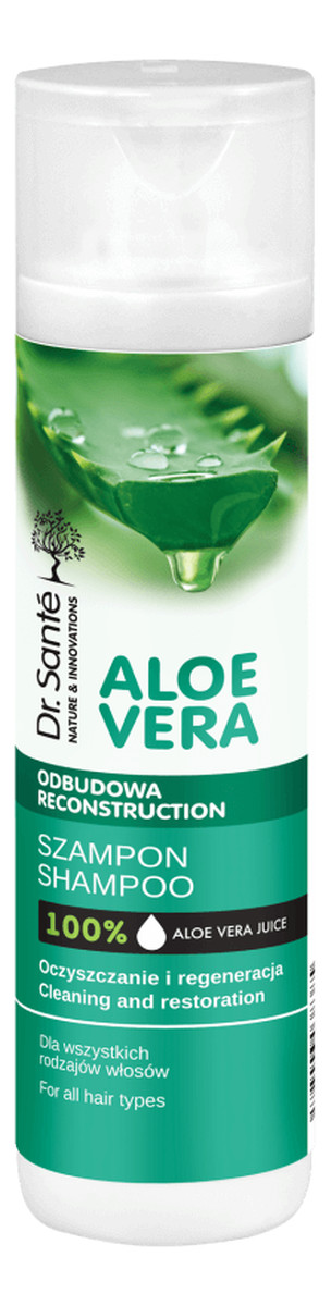 szampon aloesowy z keratyną ceramidami roślinnymi do wszystkich rodzajów włosów