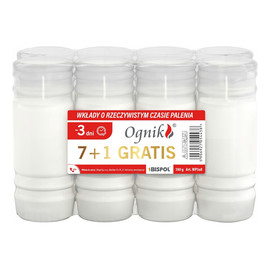 Wkład do zniczy parafinowy OGNIK WP3 72h, 8 szt