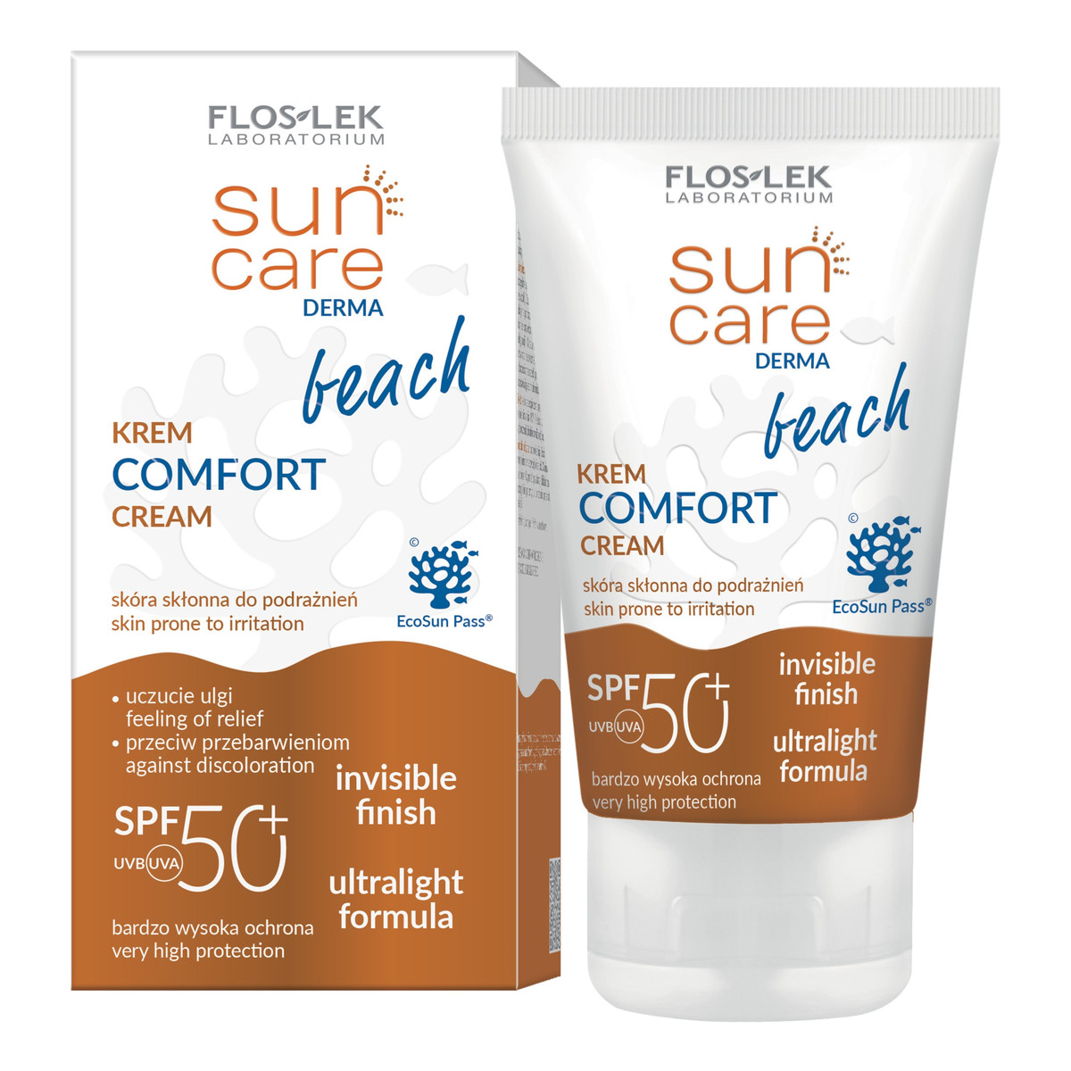 FlosLek Sun Care Derma Beach Krem do twarzy i ciała Comfort SPF50+ 50ml