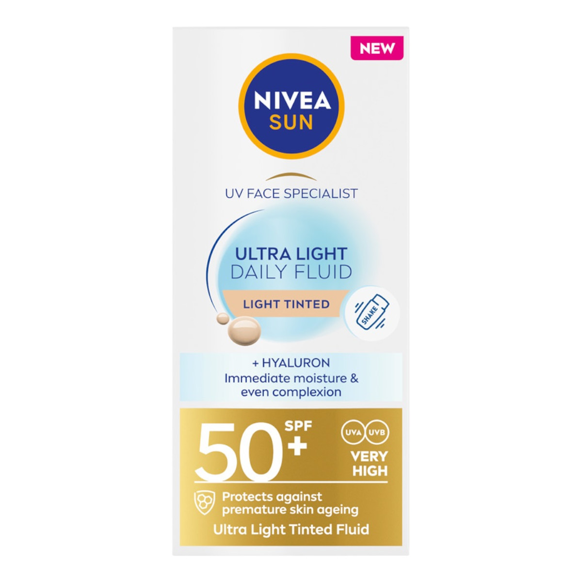 Nivea Sun ultra light daily fluid spf50+ fluid do twarzy light tinted 40ml